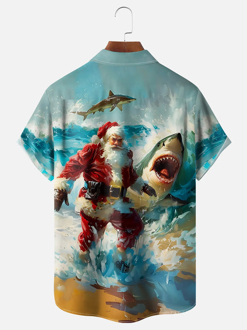Men's Christmas Funny Graphic Short Sleeve Hawaiian Shirt